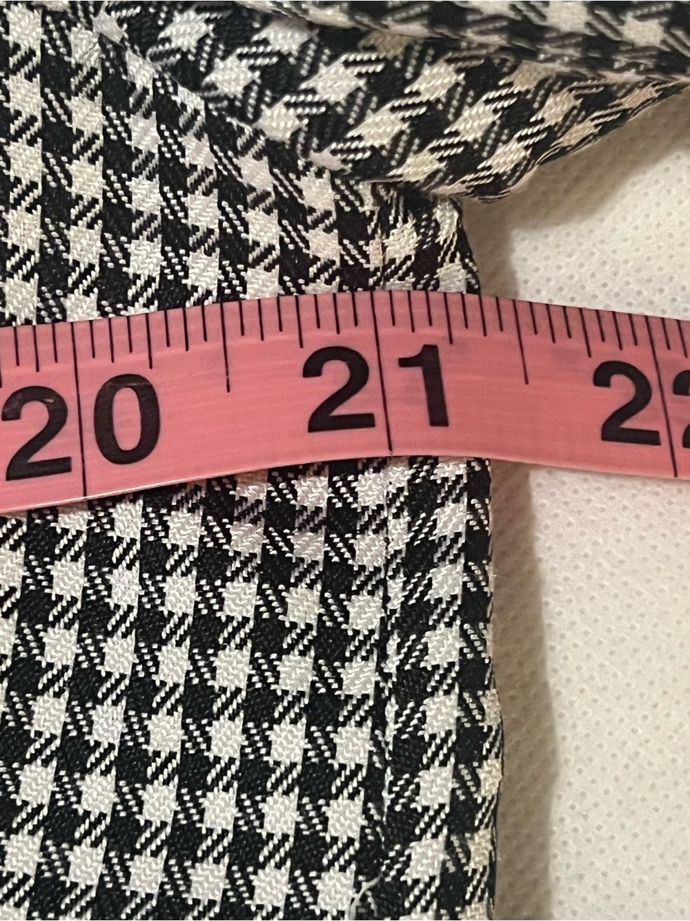 women’s black & white micro houndstooth blazer single-button closure large work - Picture 9 of 12